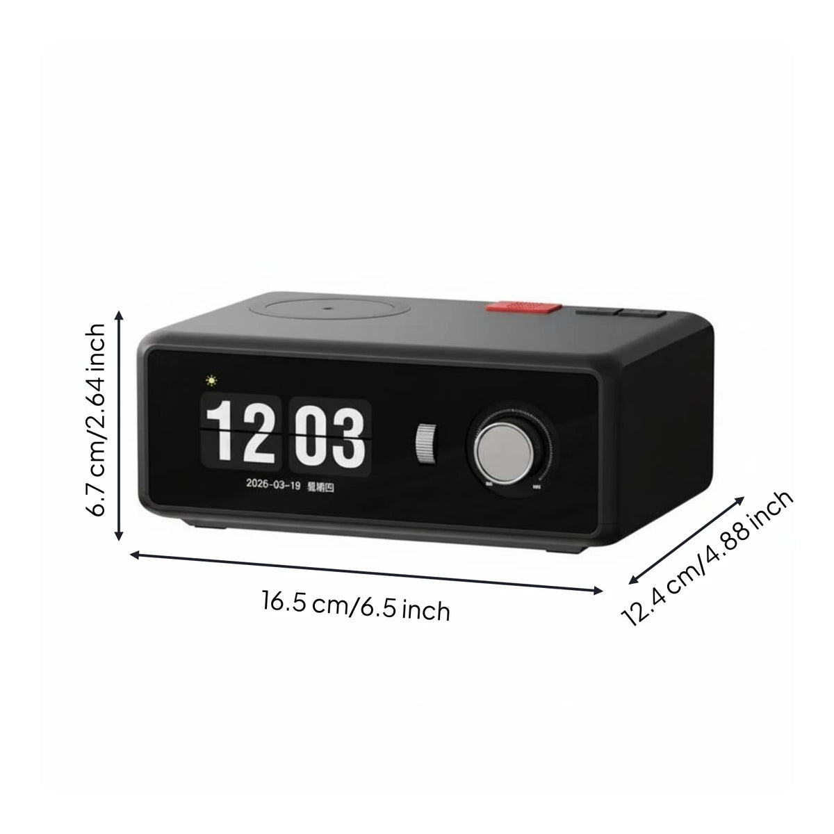 Wireless Charging Speaker Desktop Clock Speaker Compact Bluetooth Speaker Alarm Desktop Clock Speaker Home Electronics Snooze