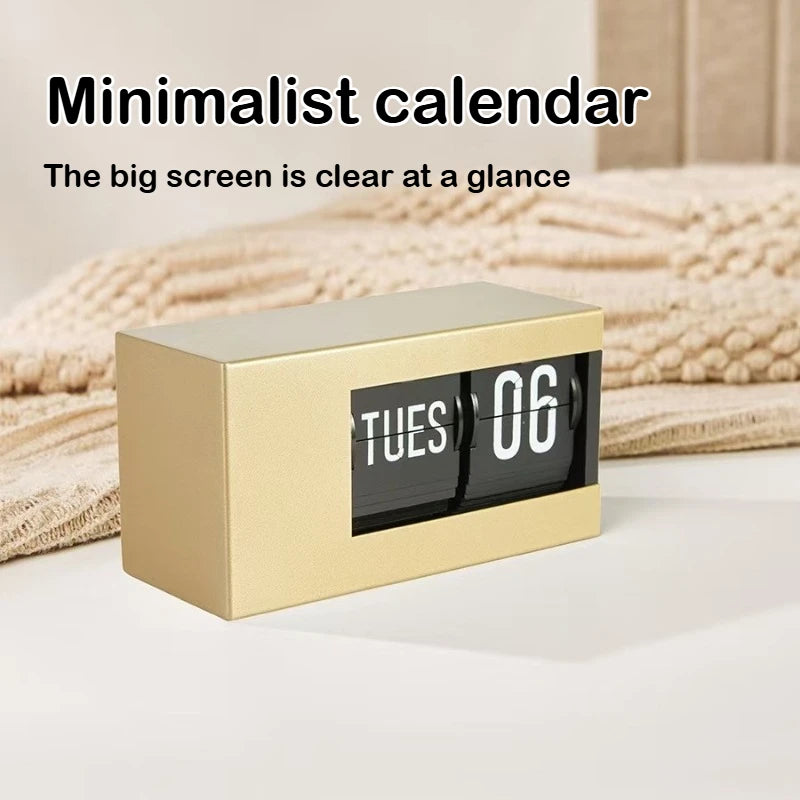 Simple Calendar Page-Turning Clock Fashion Decorative Pendulum Clock Japanese Smart Perpetual Calendar Page-Turning Clock