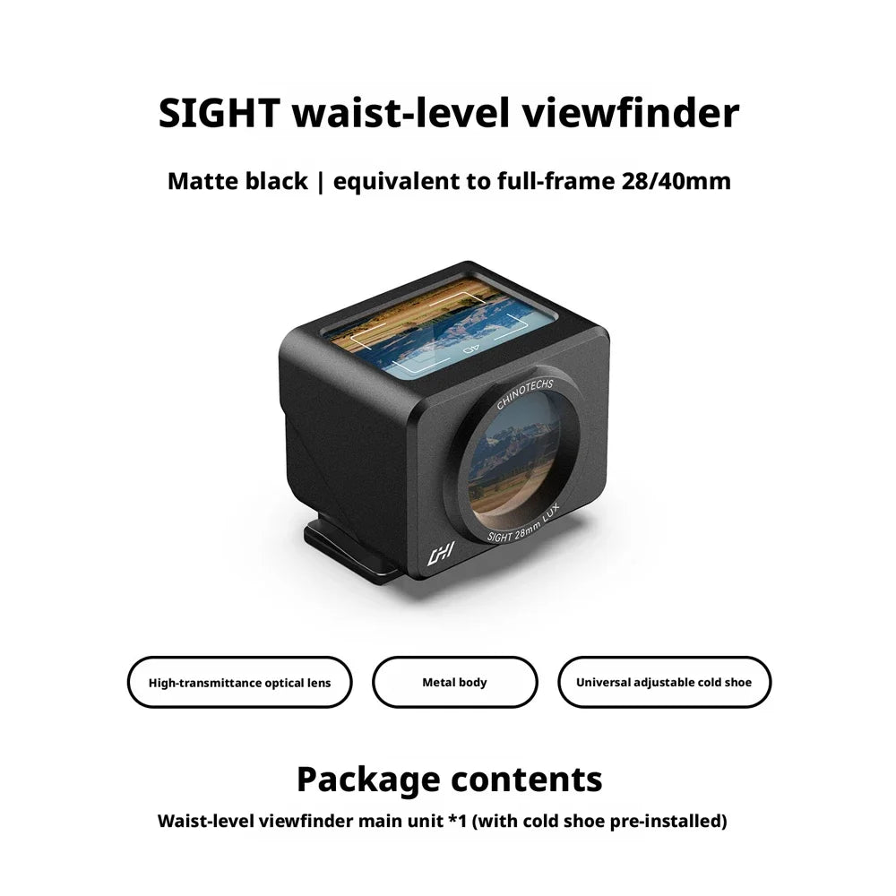 CHI 28mm/40mm/35mm/50mm Camera Universal Metal Waist-Level Viewfinder Focal length Dot Sight Viewfinder Hood CHINOTECHS