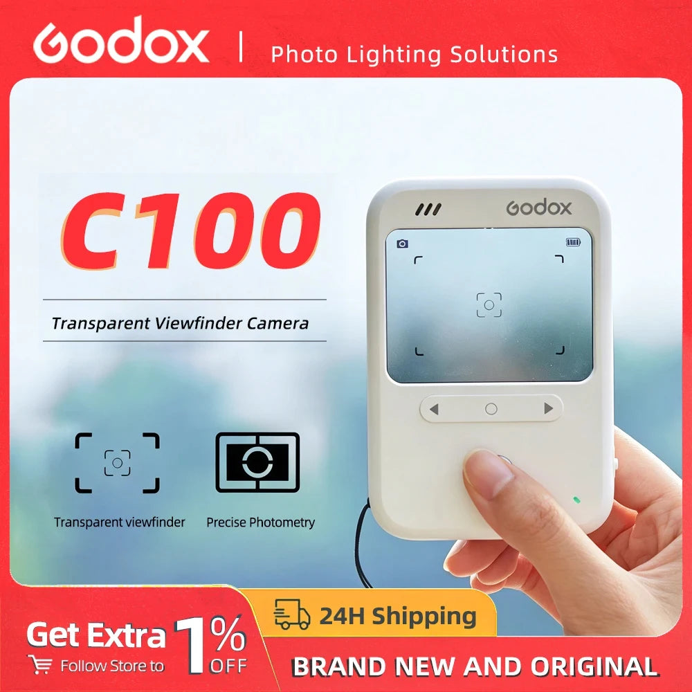 Godox C100 Transparent Viewfinder Mini CCD Portable Camera for Vlogging And Pocket Cam Film Light Meter with TF-Card 4G/8G/32GB