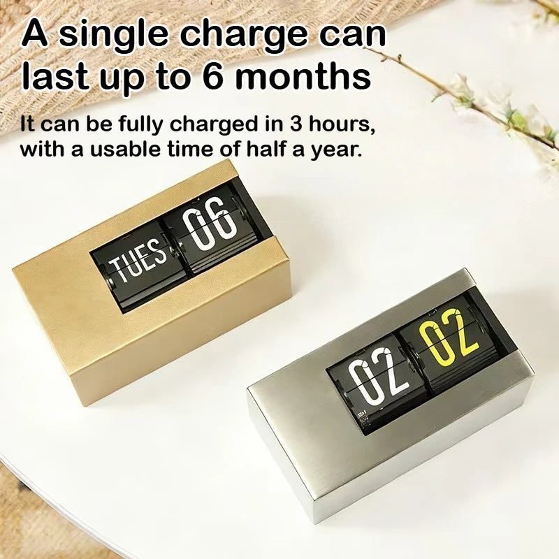 Simple Calendar Page-Turning Clock Fashion Decorative Pendulum Clock Japanese Smart Perpetual Calendar Page-Turning Clock