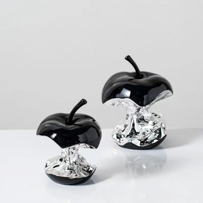 Electroplating Art Resin Carving Apples, Pear Statues, Living Room Decoration, Fruit Model Sculpture Crafts, Home Decoration