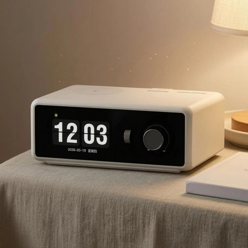 Wireless Charging Speaker Desktop Clock Speaker Compact Bluetooth Speaker Alarm Desktop Clock Speaker Home Electronics Snooze
