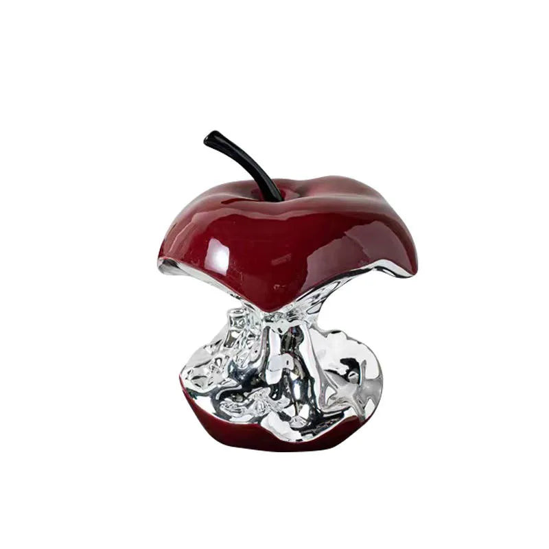 Electroplating Art Resin Carving Apples, Pear Statues, Living Room Decoration, Fruit Model Sculpture Crafts, Home Decoration