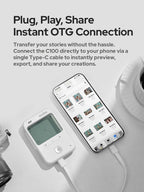 Godox C100 Transparent Viewfinder Mini CCD Portable Camera for Vlogging And Pocket Cam Film Light Meter with TF-Card 4G/8G/32GB