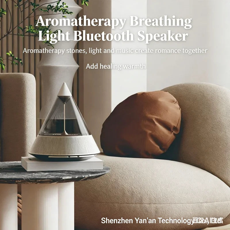 Creative Aromatherapy Atmosphere Lamp BT Speaker Quantum Light Bedroom Bedside Hifi Sound High Quality Wireless Stereo Subwoofer