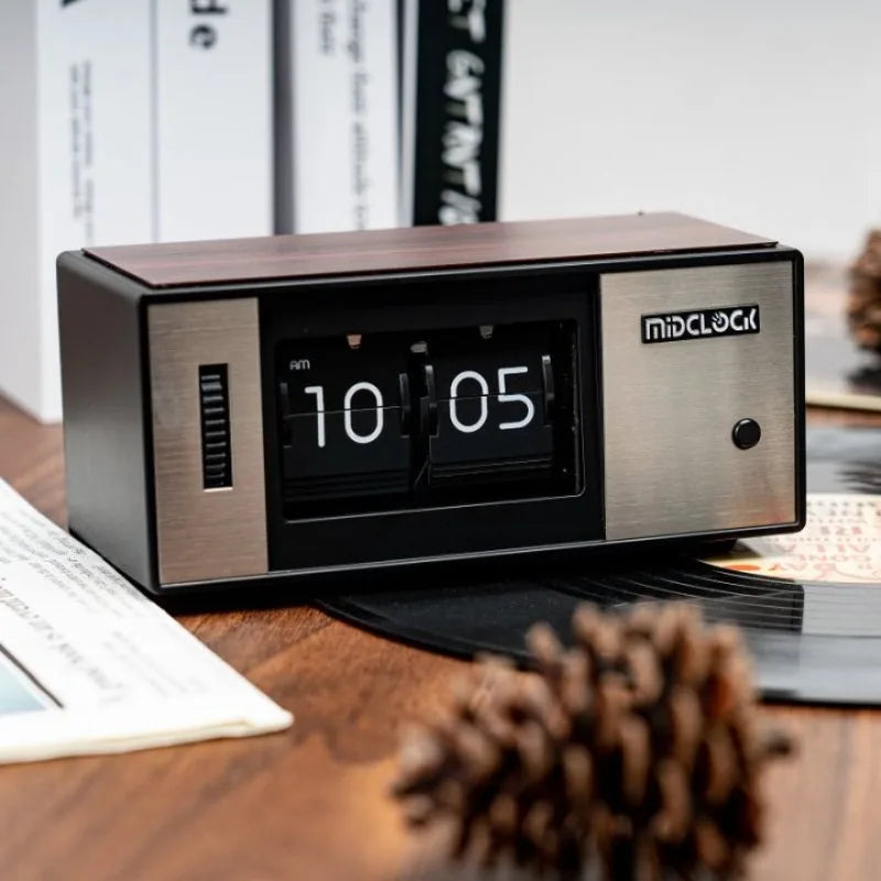 Minimalist Retro Table Clocks Turn The Page Digital Desk Clock Living Room Modern Desktop Watch Office Decorative Ornaments