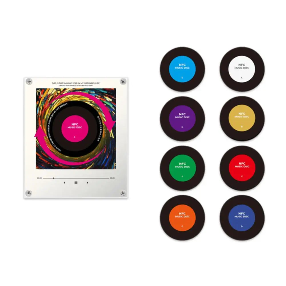 NFC Music Induction Automatic Singing Magnetic Refrigerator Sticker Acrylic Creative Audio Music Player Ornament Night Lights