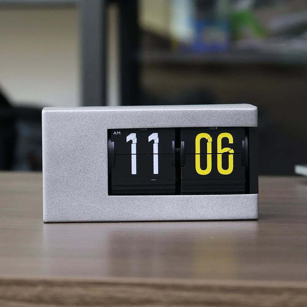 Automatic Flip Clock - Digital Desktop Alarm Clock with Vintage Retro Style, Minimalist Bedside & Office Decor, Unique Gift Idea