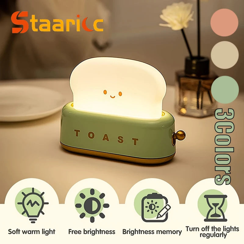 The Toast Nightlight — Rechargeable Smile-Face Lamp