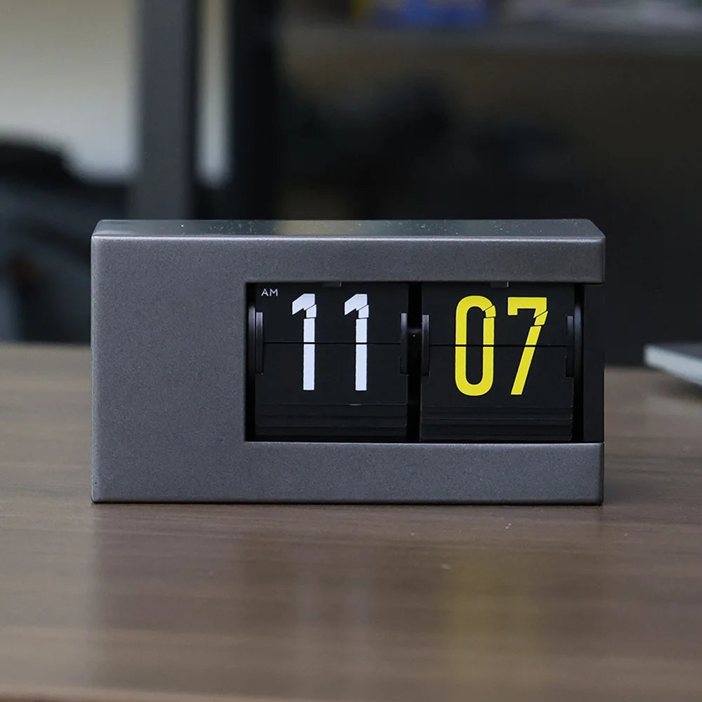 Automatic Flip Clock - Digital Desktop Alarm Clock with Vintage Retro Style, Minimalist Bedside & Office Decor, Unique Gift Idea