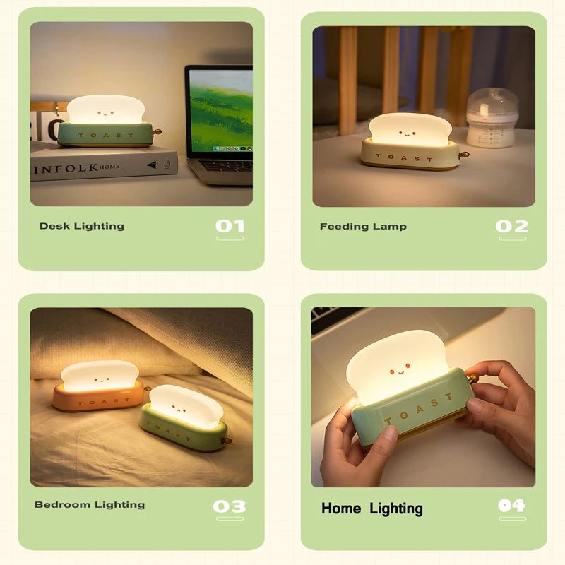 The Toast Nightlight — Rechargeable Smile-Face Lamp