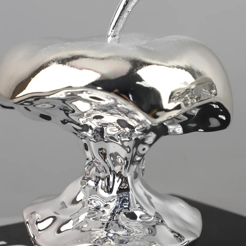 Electroplating Art Resin Carving Apples, Pear Statues, Living Room Decoration, Fruit Model Sculpture Crafts, Home Decoration