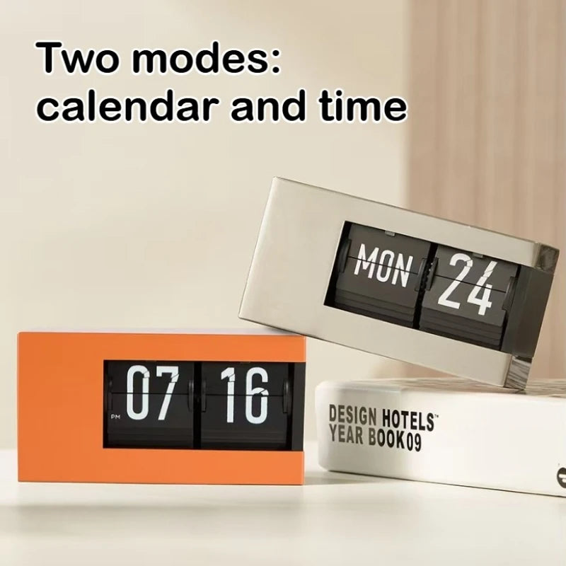 Simple Calendar Page-Turning Clock Fashion Decorative Pendulum Clock Japanese Smart Perpetual Calendar Page-Turning Clock