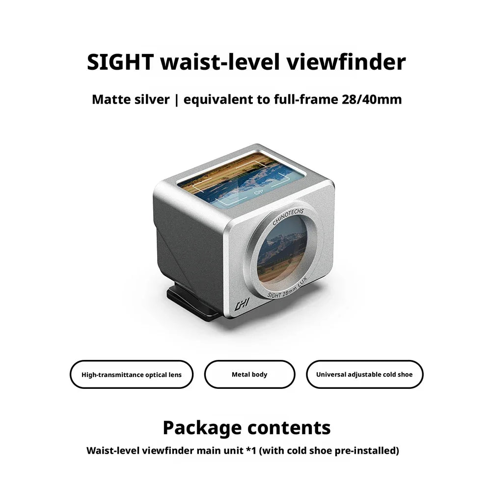 CHI 28mm/40mm/35mm/50mm Camera Universal Metal Waist-Level Viewfinder Focal length Dot Sight Viewfinder Hood CHINOTECHS