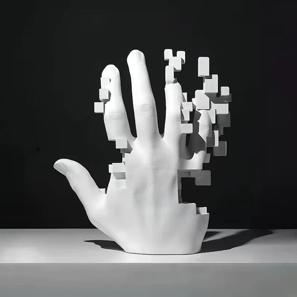Pixel-Packed Sci-Fi Palm Ornament - Stunning Resin Art for Your Living Room Desk - Limited Stock!
