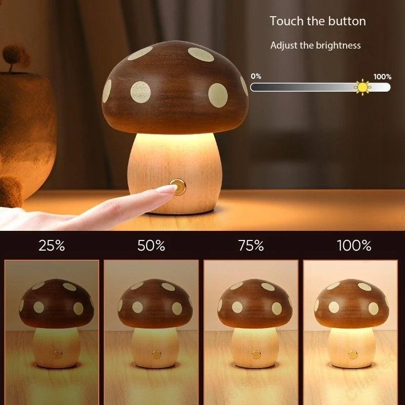 The Wildwood Mushroom Lamp — Solid Wood LED