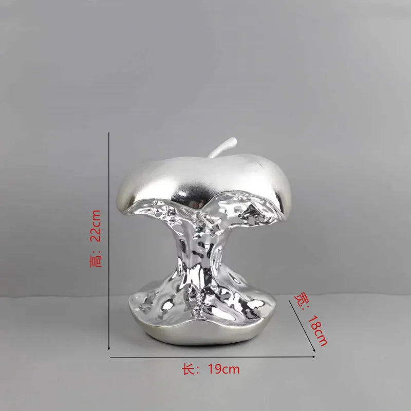 Electroplating Art Resin Carving Apples, Pear Statues, Living Room Decoration, Fruit Model Sculpture Crafts, Home Decoration