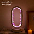 1PC LED Bedside Lamp | Natural Quartz & Amethyst Raw Stone Crystal Lamp | Soothing Night Light for Bedroom & Desk, Christmas Dec