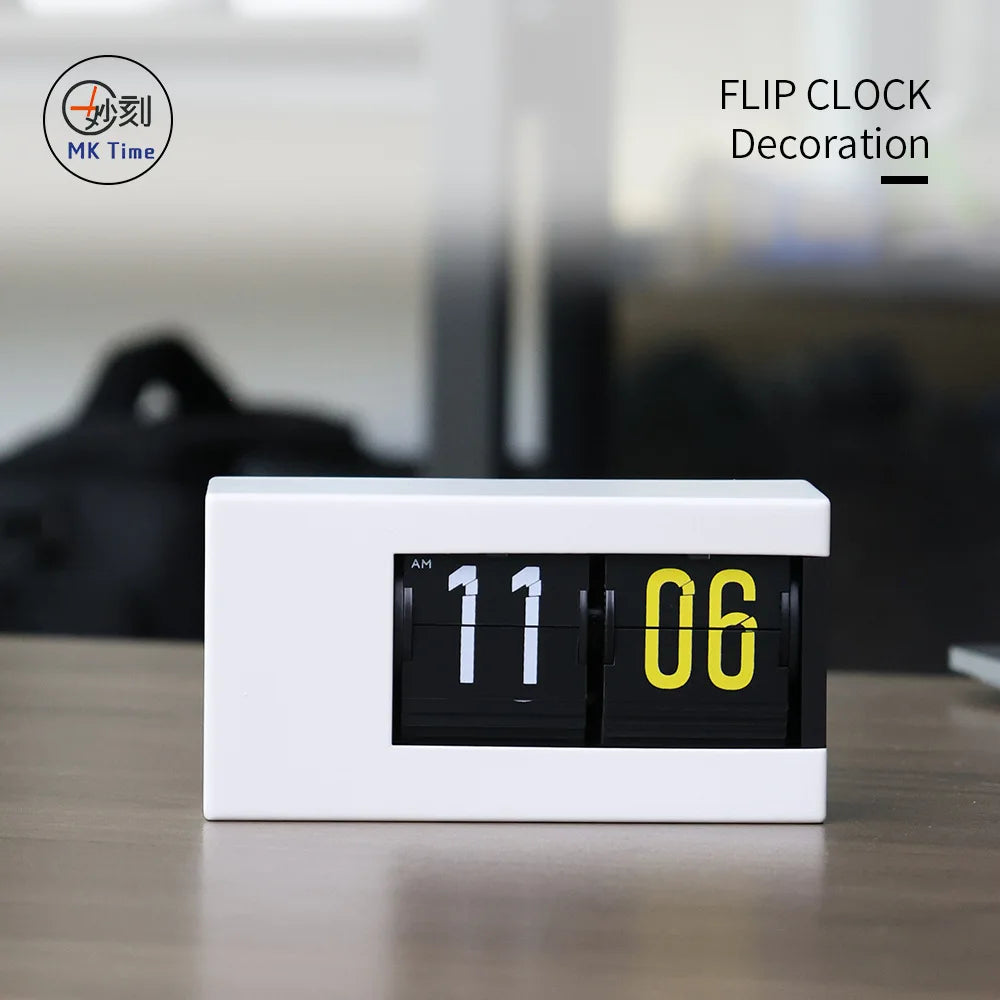 Automatic Flip Clock - Digital Desktop Alarm Clock with Vintage Retro Style, Minimalist Bedside & Office Decor, Unique Gift Idea