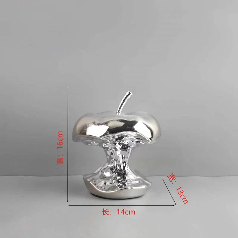 Electroplating Art Resin Carving Apples, Pear Statues, Living Room Decoration, Fruit Model Sculpture Crafts, Home Decoration