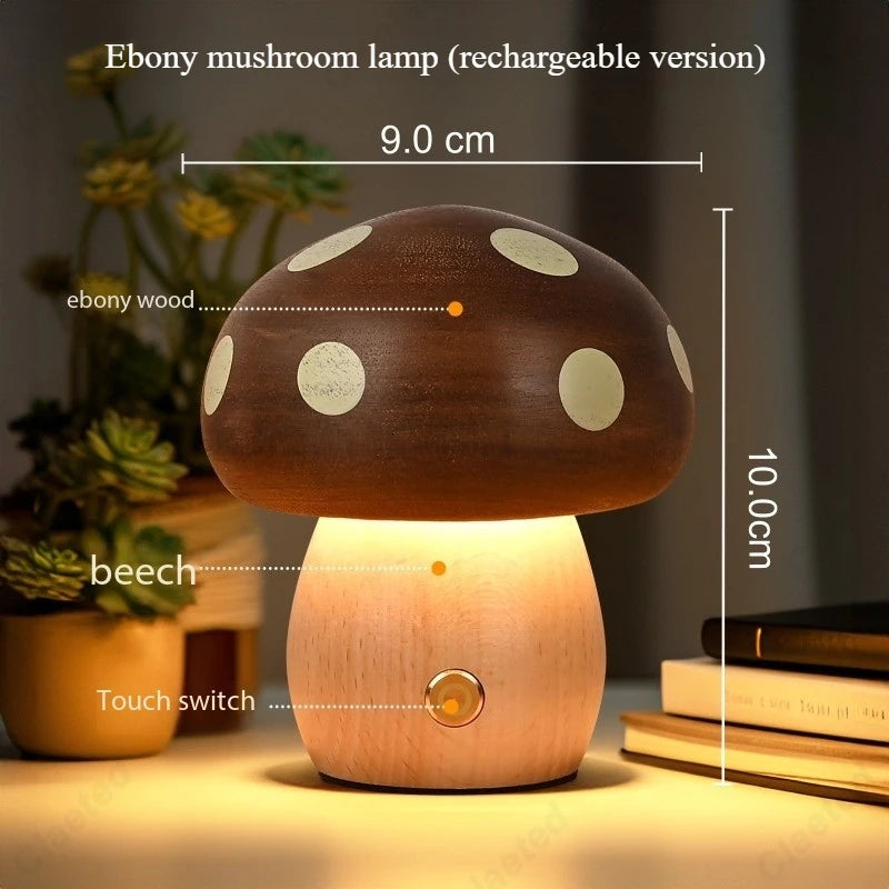 The Wildwood Mushroom Lamp — Solid Wood LED