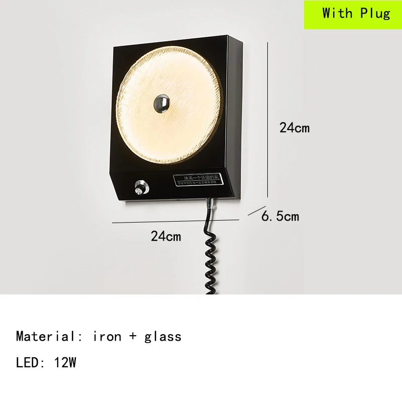 Novelty Simple Metal Glass High-end Home Decor Sconce LED Room Wall Light For Bedroom Villa Living Room Lighting Fixtures