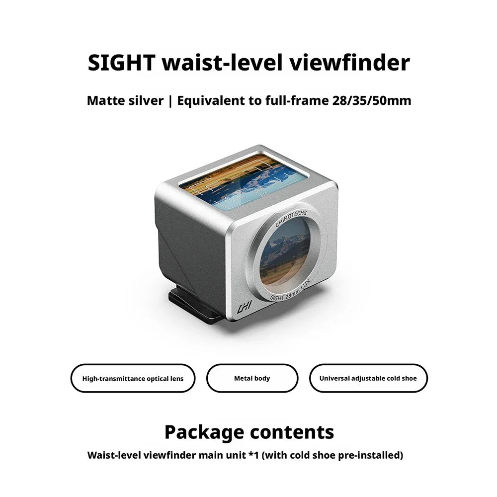 CHI 28mm/40mm/35mm/50mm Camera Universal Metal Waist-Level Viewfinder Focal length Dot Sight Viewfinder Hood CHINOTECHS