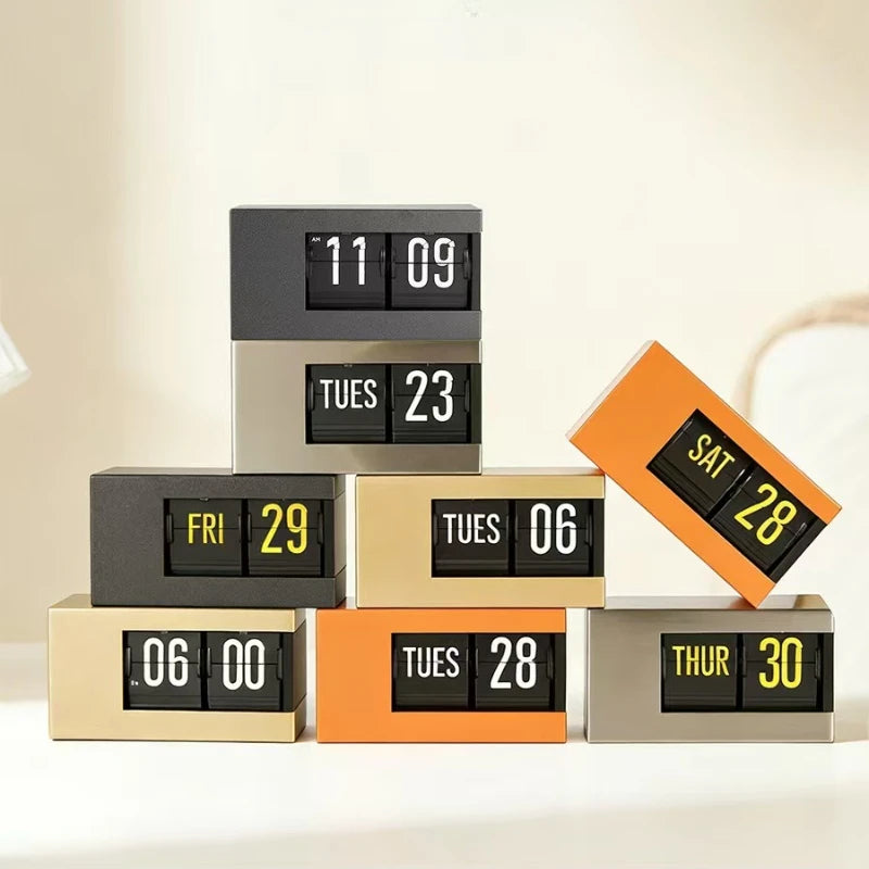 Simple Calendar Page-Turning Clock Fashion Decorative Pendulum Clock Japanese Smart Perpetual Calendar Page-Turning Clock