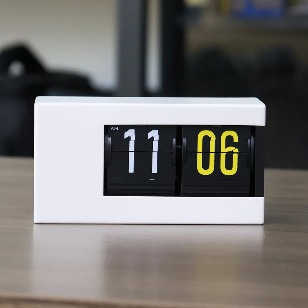 Automatic Flip Clock - Digital Desktop Alarm Clock with Vintage Retro Style, Minimalist Bedside & Office Decor, Unique Gift Idea