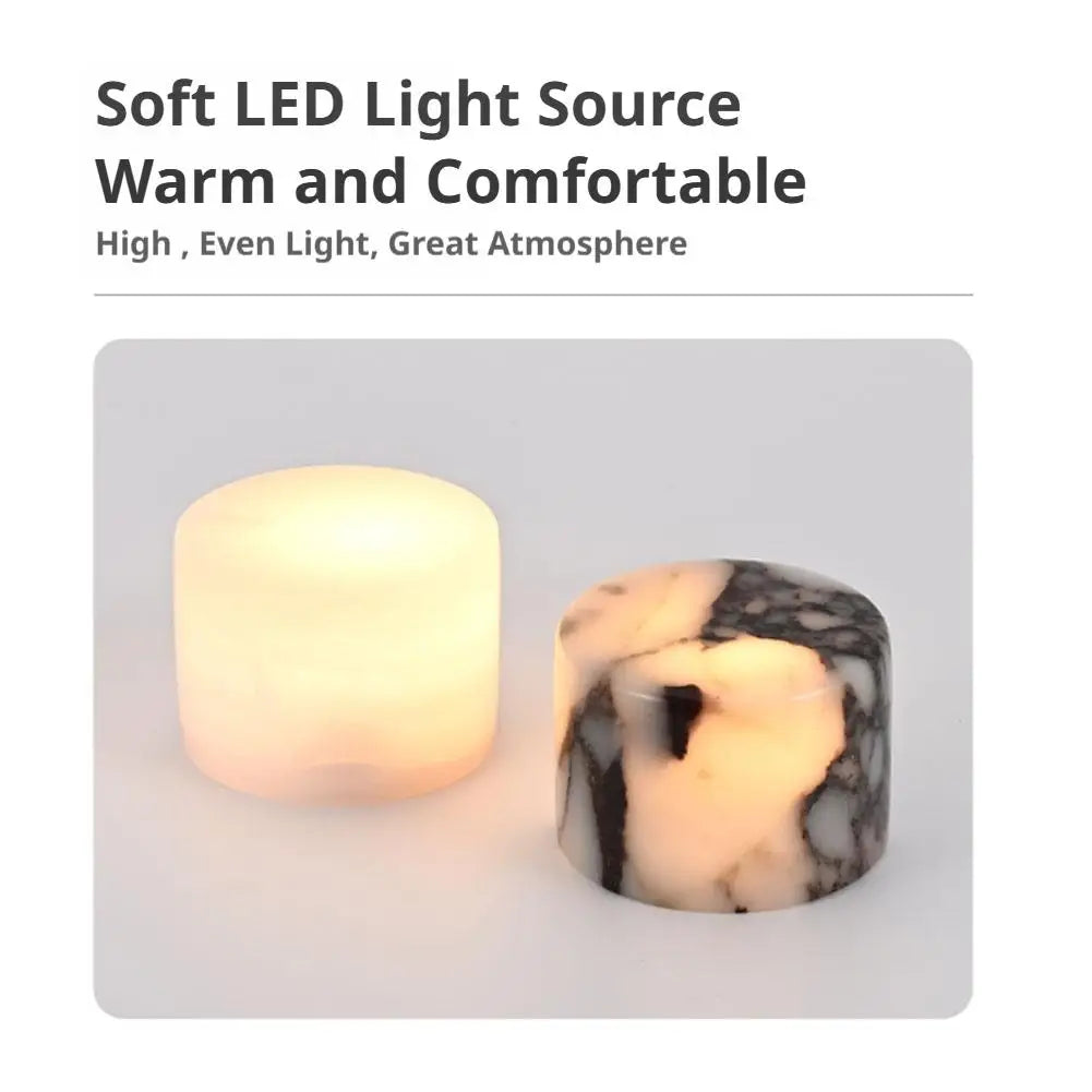 Natural Onyx Marble Touch Table Lamp Type-C Rechargeable Home Holiday LED Atmosphere Lamp Creative Multi-color Gradient Light
