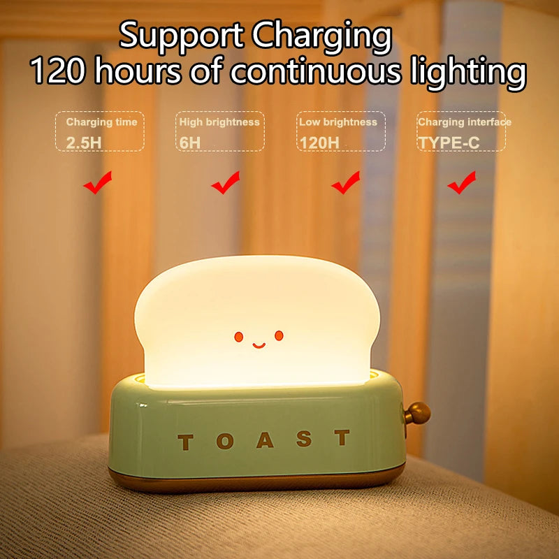The Toast Nightlight — Rechargeable Smile-Face Lamp