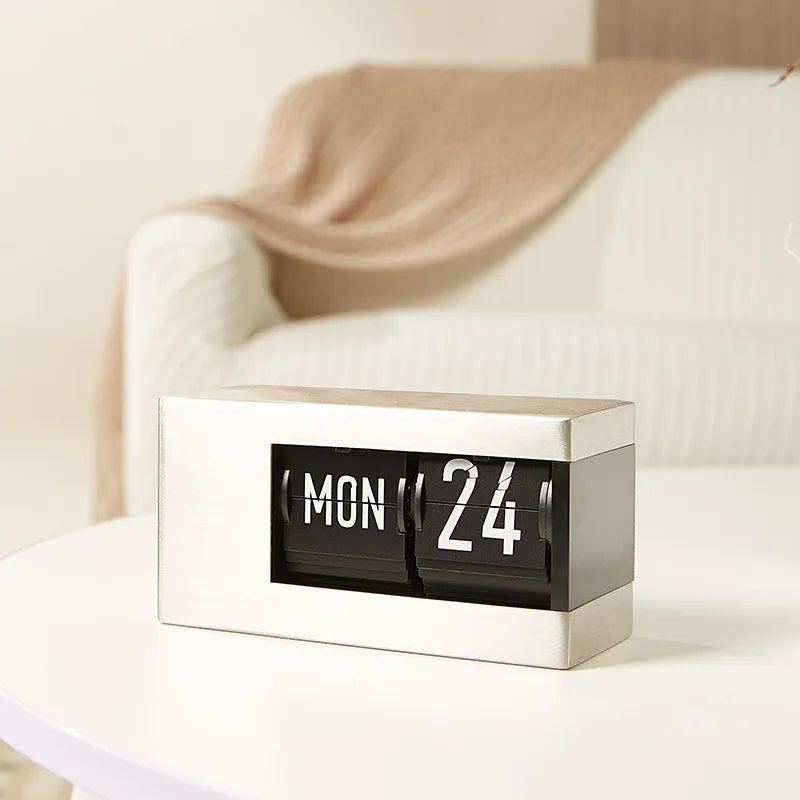 Simple Calendar Page-Turning Clock Fashion Decorative Pendulum Clock Japanese Smart Perpetual Calendar Page-Turning Clock