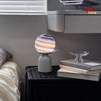 Nordic Milky Way Planet Glass Table Lamp USB Powered 3 Color Temperature Dimmable LED Bedside Desk Lamp Aesthetic Galaxy Sphere