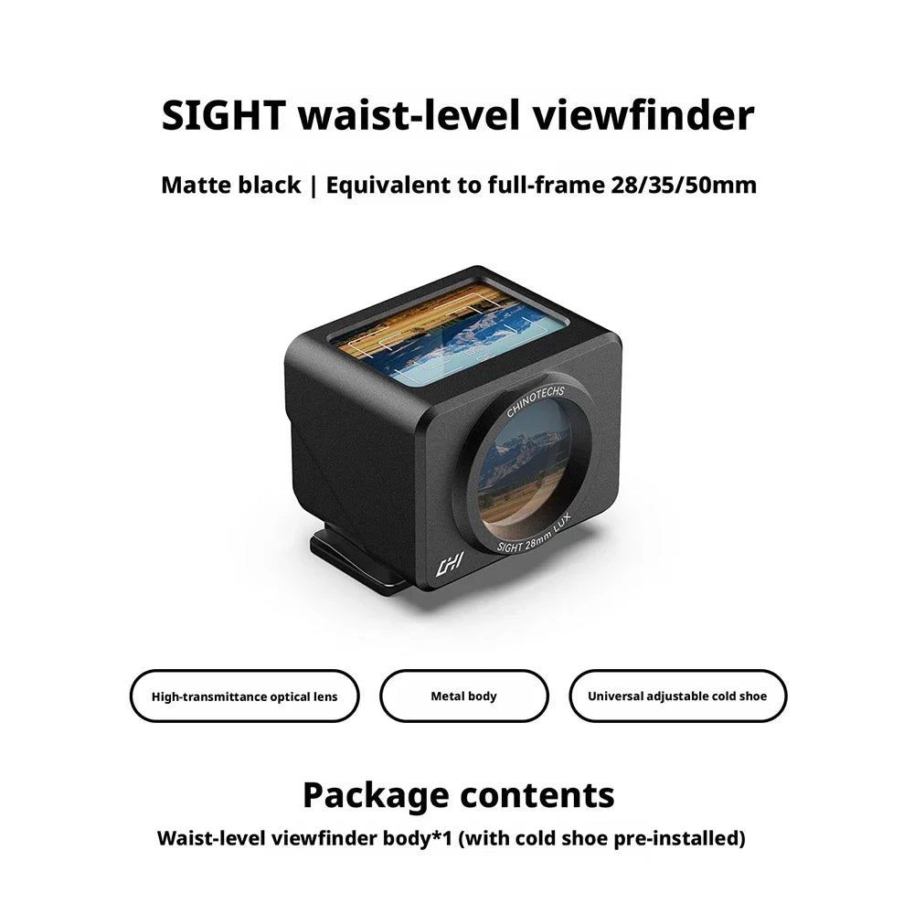 CHI 28mm/40mm/35mm/50mm Camera Universal Metal Waist-Level Viewfinder Focal length Dot Sight Viewfinder Hood CHINOTECHS